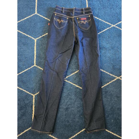 Braxton Women's High Waisted Stretch Boot Cut Dark Wash Jeans-10 - Picture 3 of 9